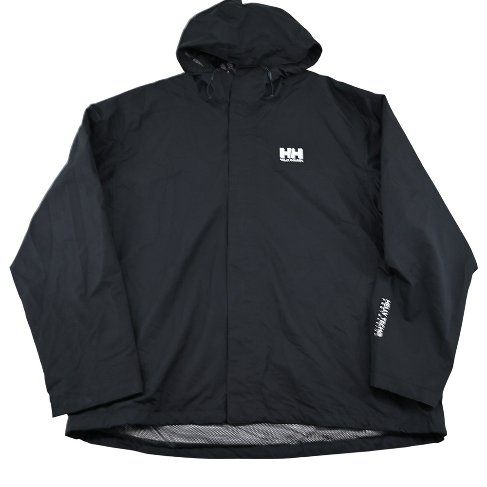 Helly Hansen Seven J Jacket Mens 4XL Black Helly Tech Protection Rain Coat Hood
